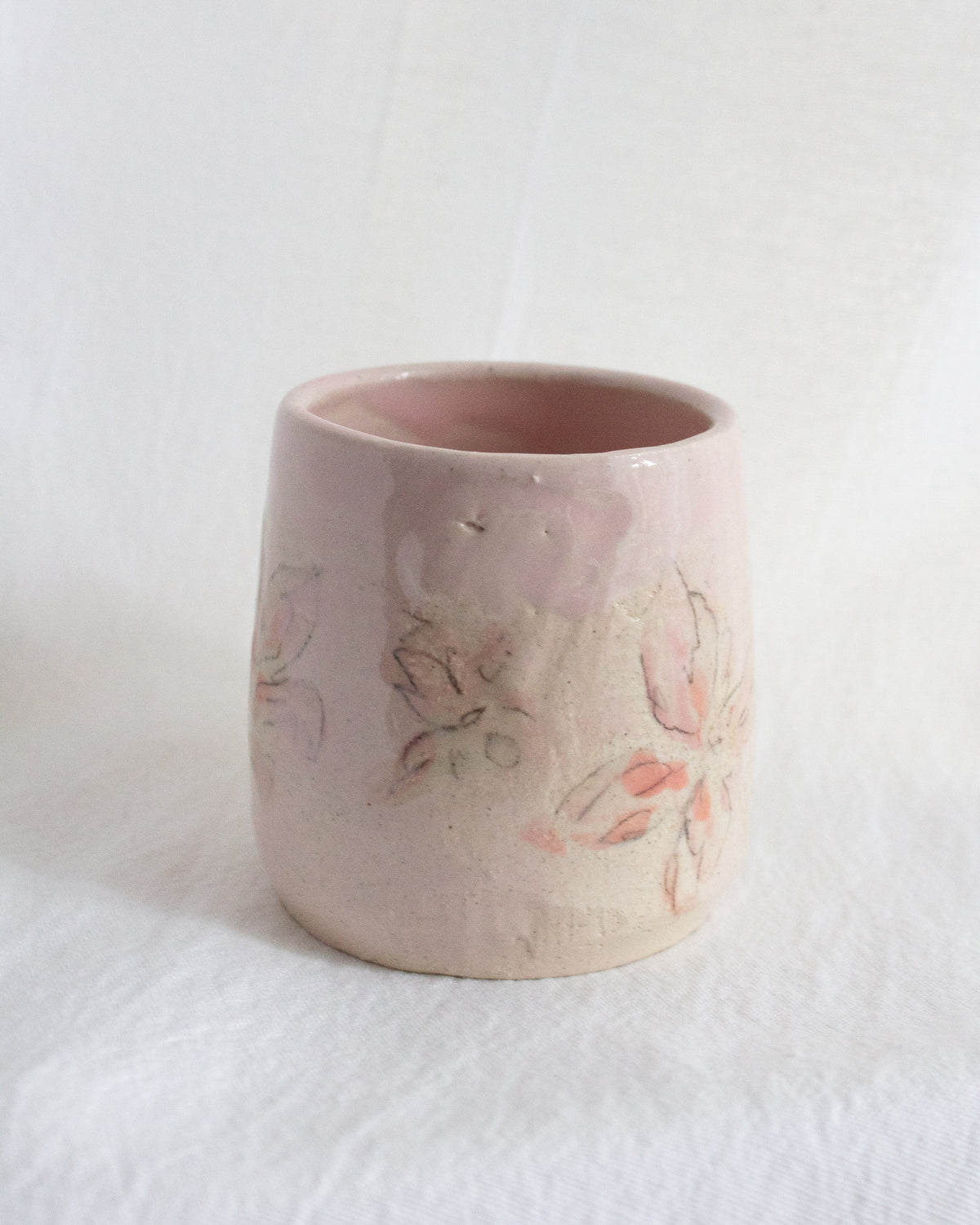 Hand Painted Small Pink Lily Small Espresso Cup No. 56