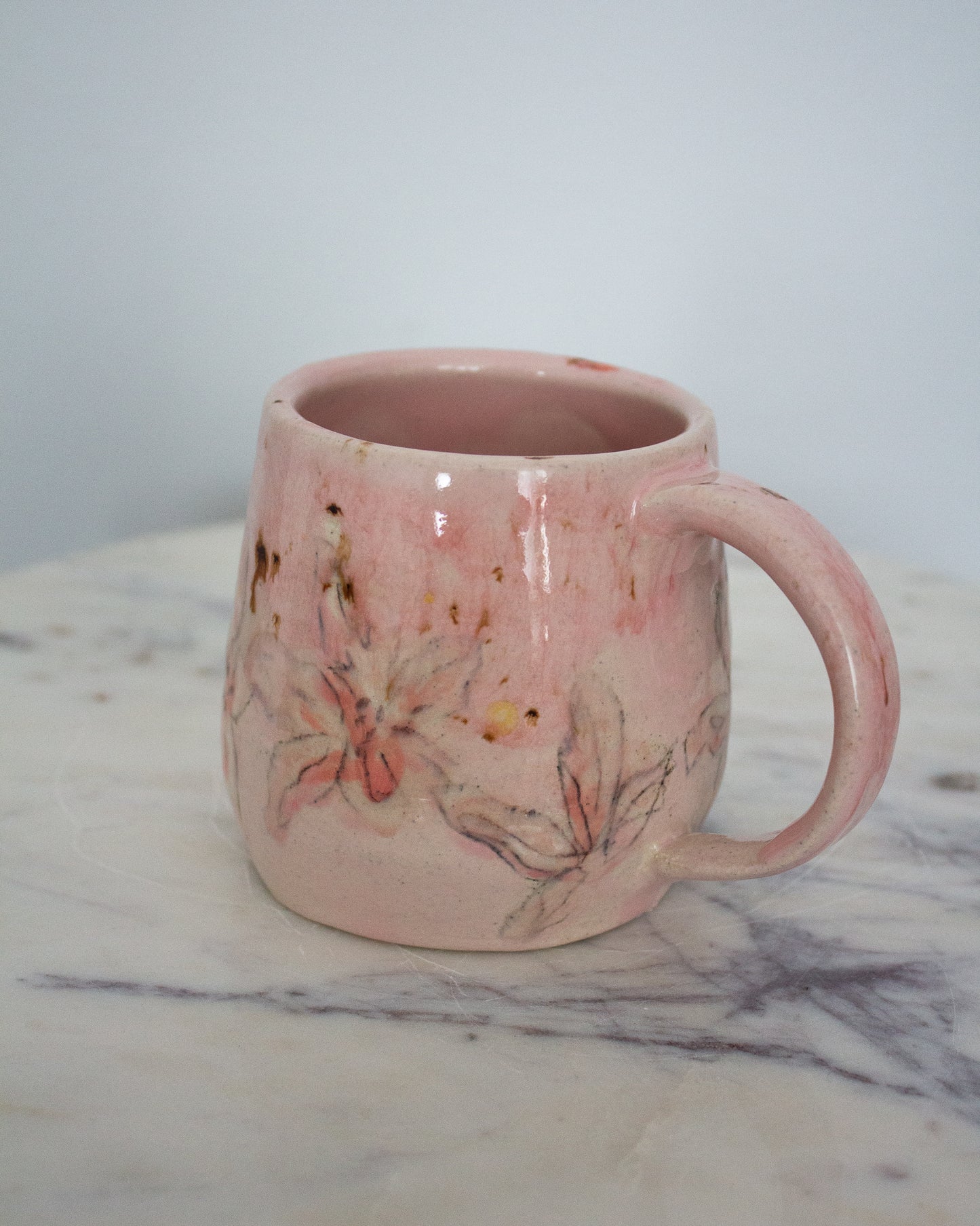 Pink Hand Painted Mug No. 4