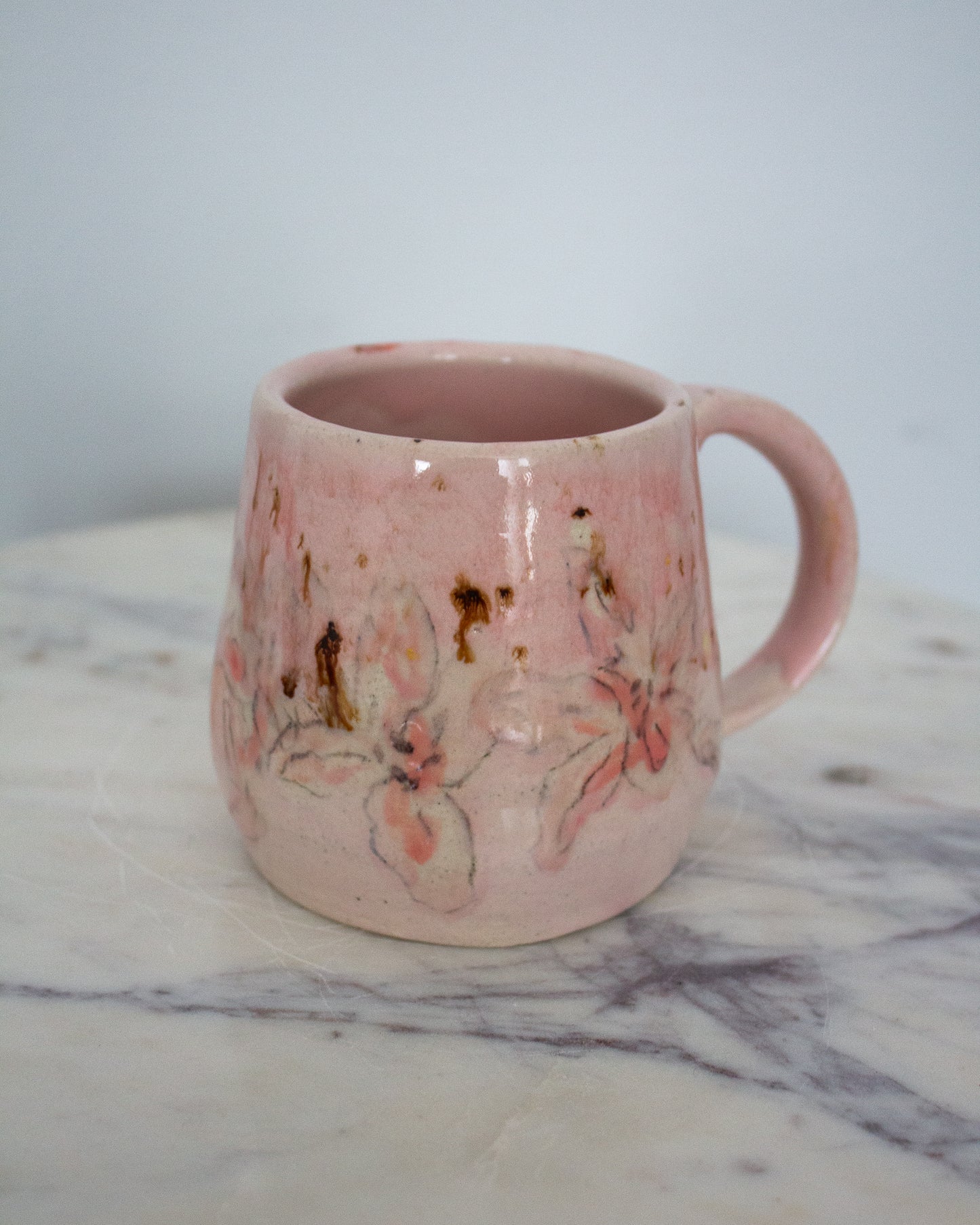 Pink Hand Painted Mug No. 4