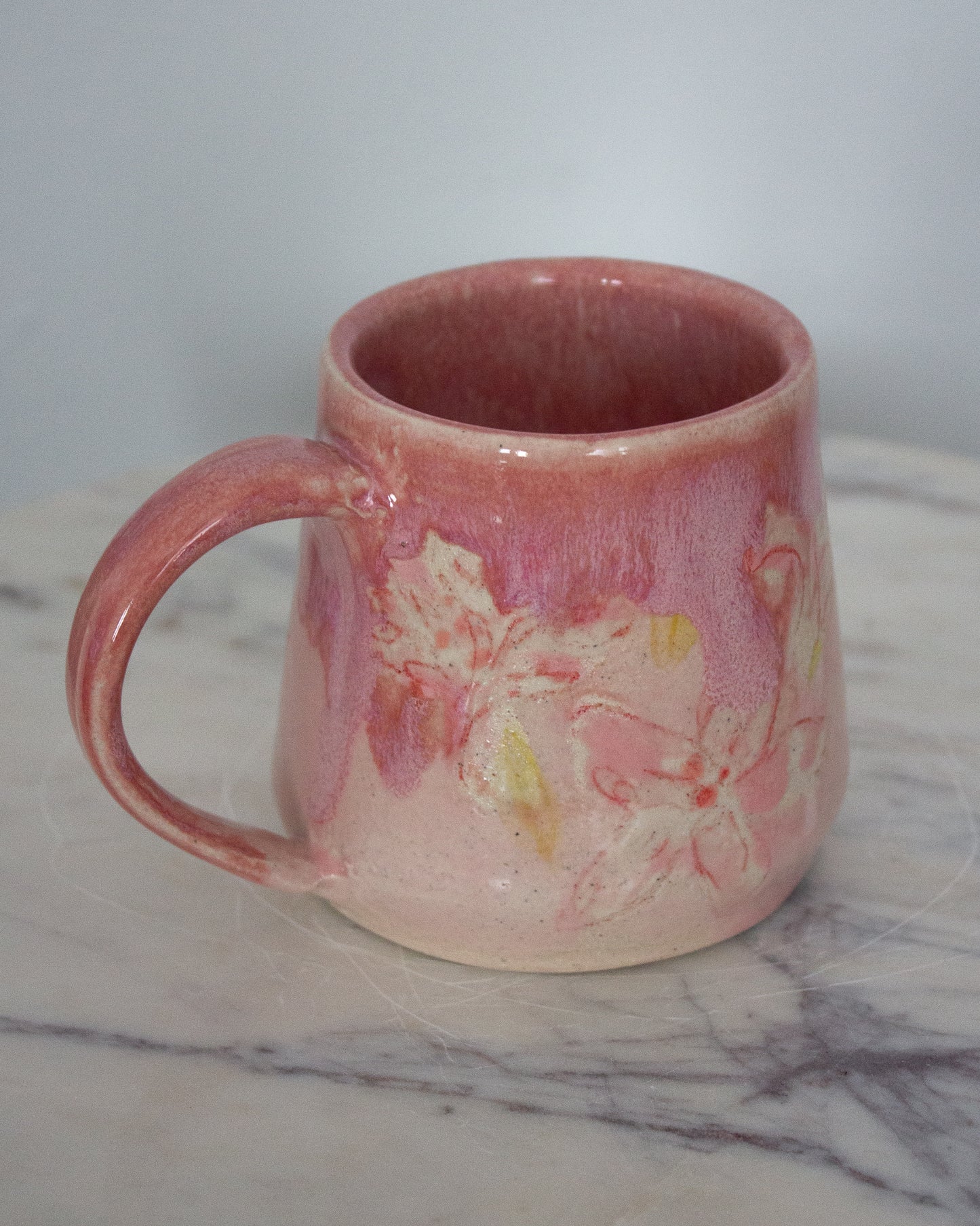 Hand Painted Pink Mug No. 14