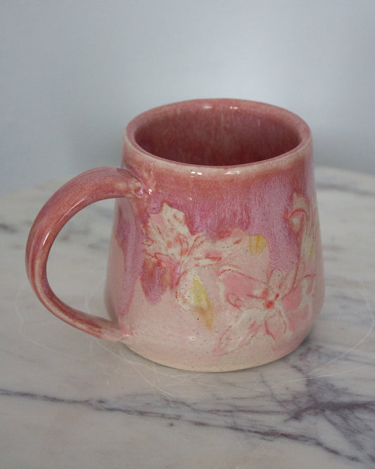 Hand Painted Pink Mug No. 14