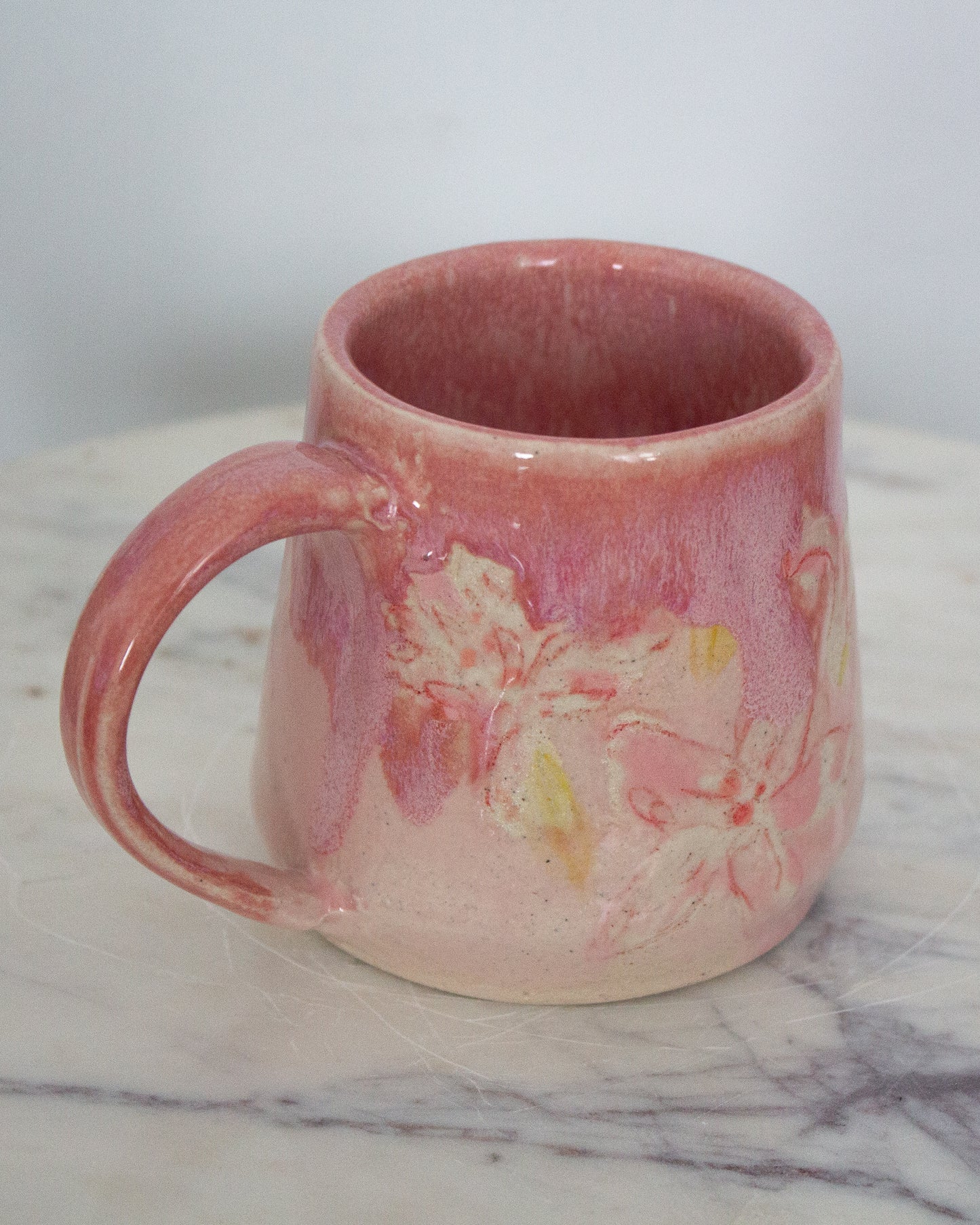 Hand Painted Pink Mug No. 14