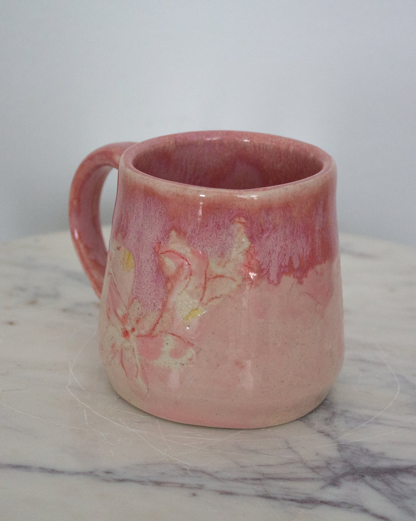 Hand Painted Pink Mug No. 14