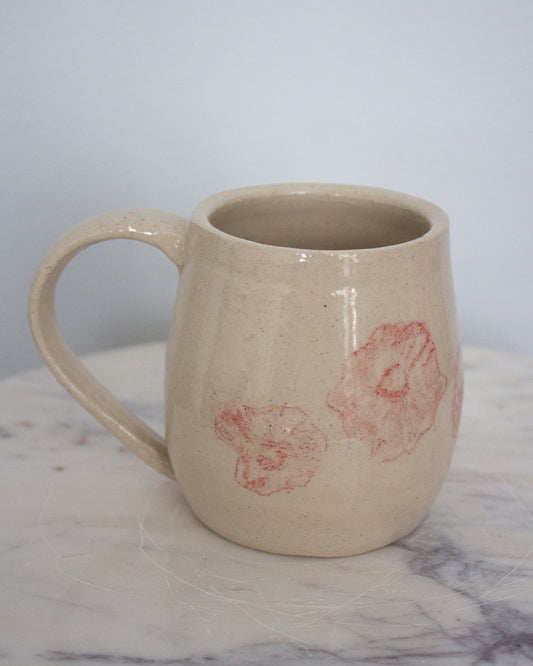 Hand Drawn Red Poppy Mug No. 16
