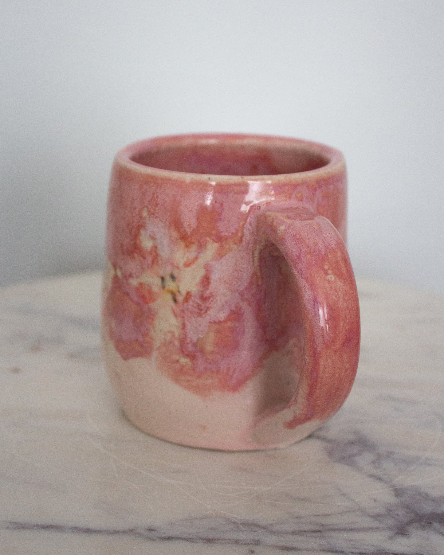 Hand Painted Pink Lily Mug No. 18