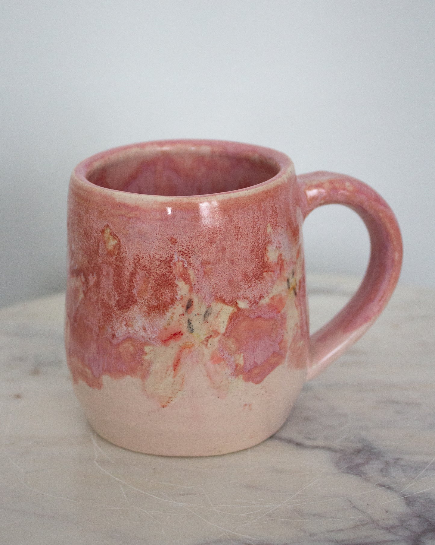 Hand Painted Pink Lily Mug No. 18