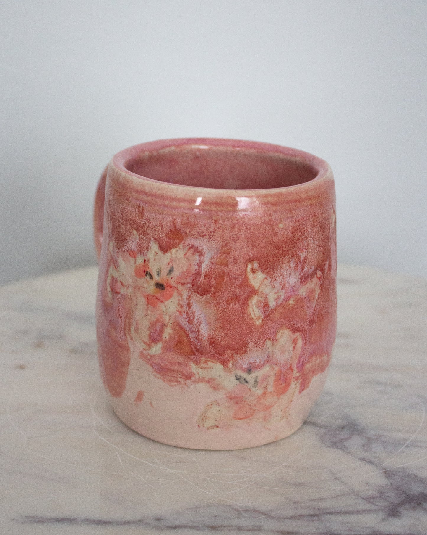 Hand Painted Pink Lily Mug No. 18