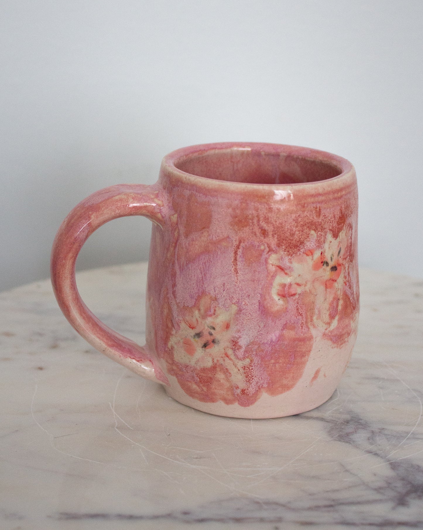 Hand Painted Pink Lily Mug No. 18