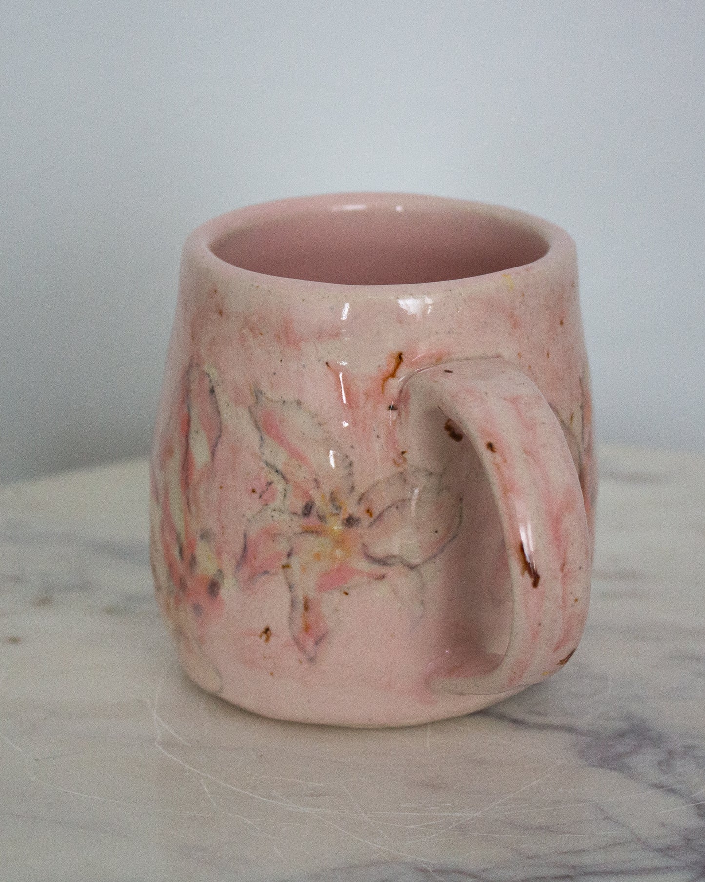 Baby Pink Hand Painted Lily Mug No. 19