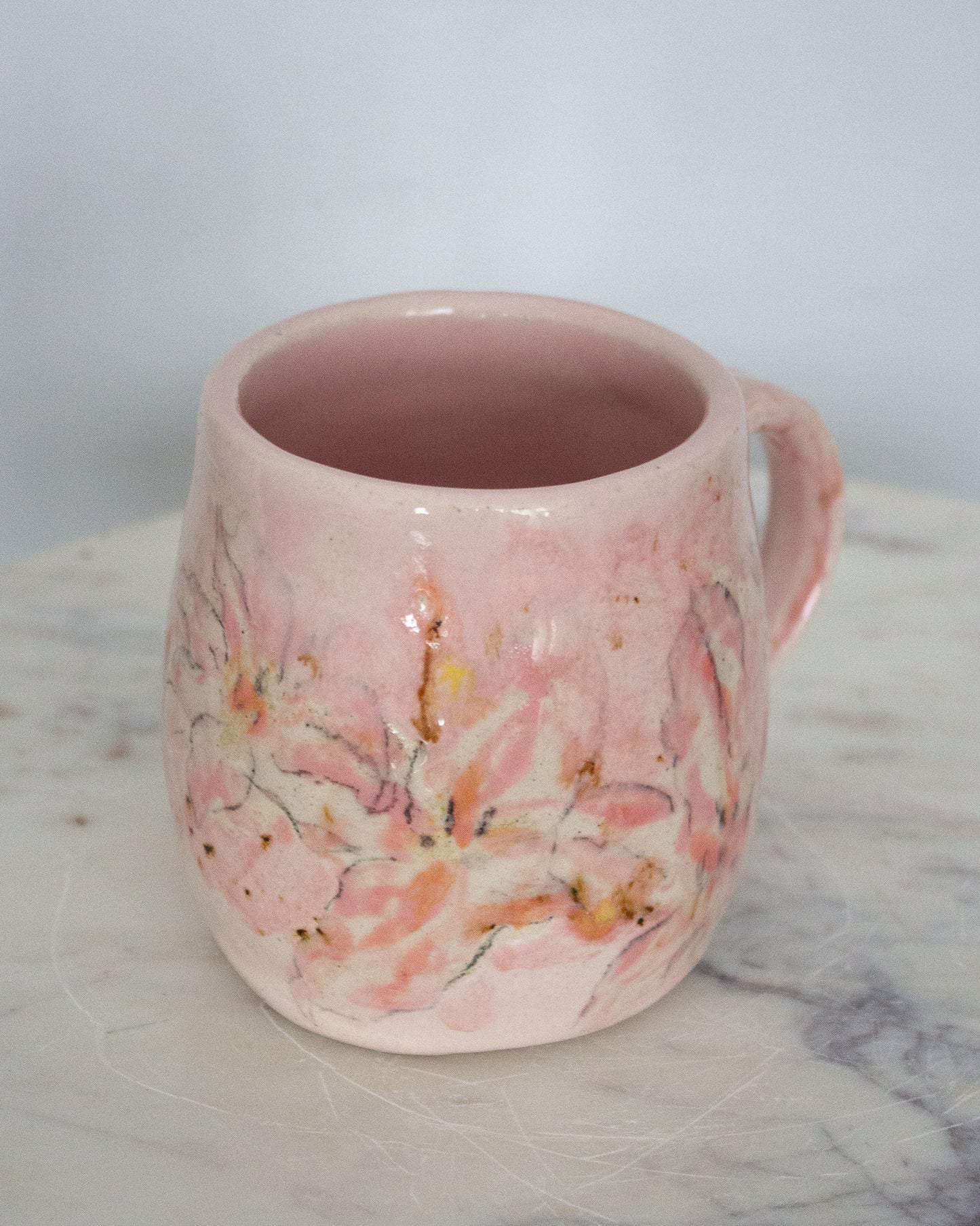 Baby Pink Hand Painted Lily Mug No. 19