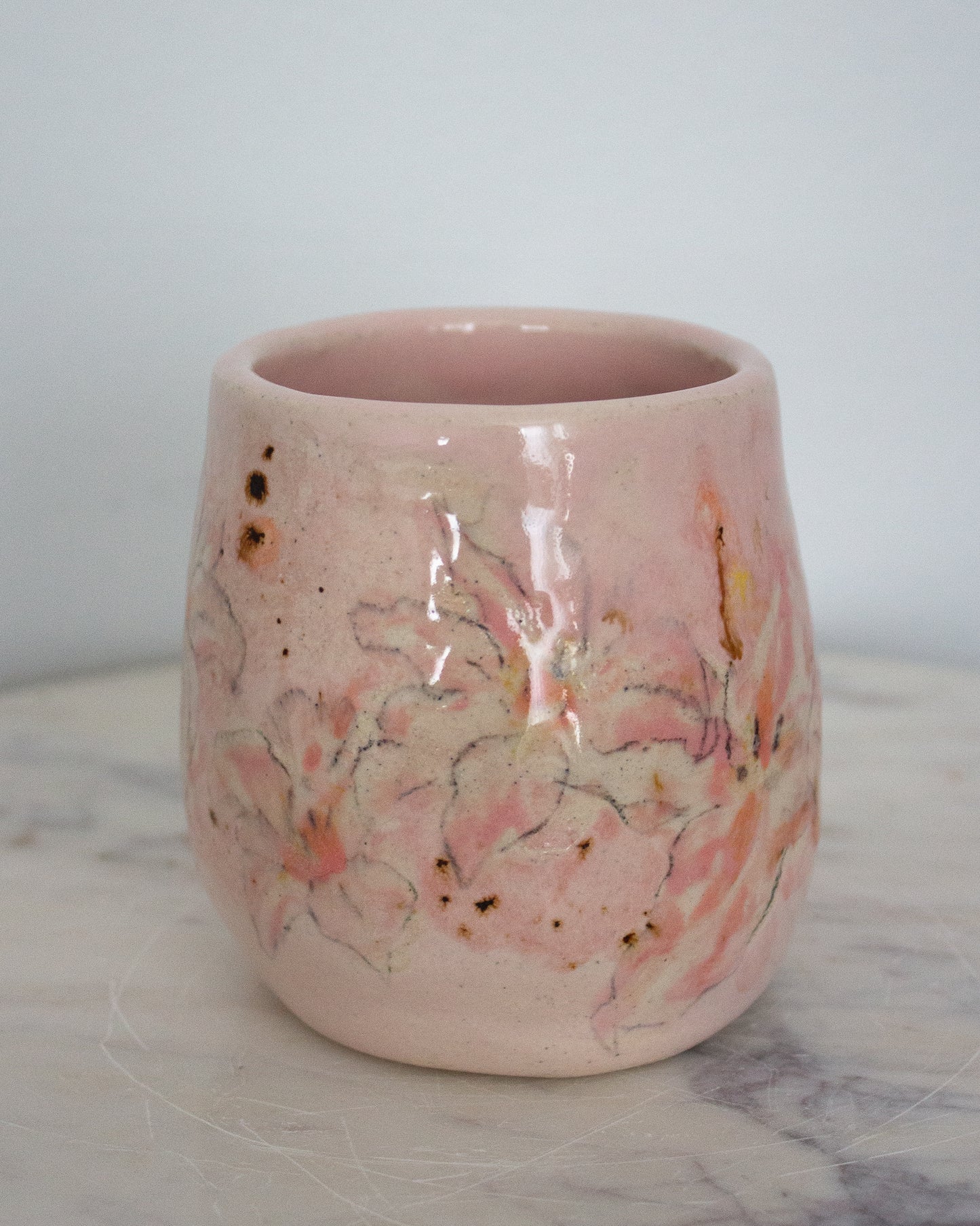 Baby Pink Hand Painted Lily Mug No. 19