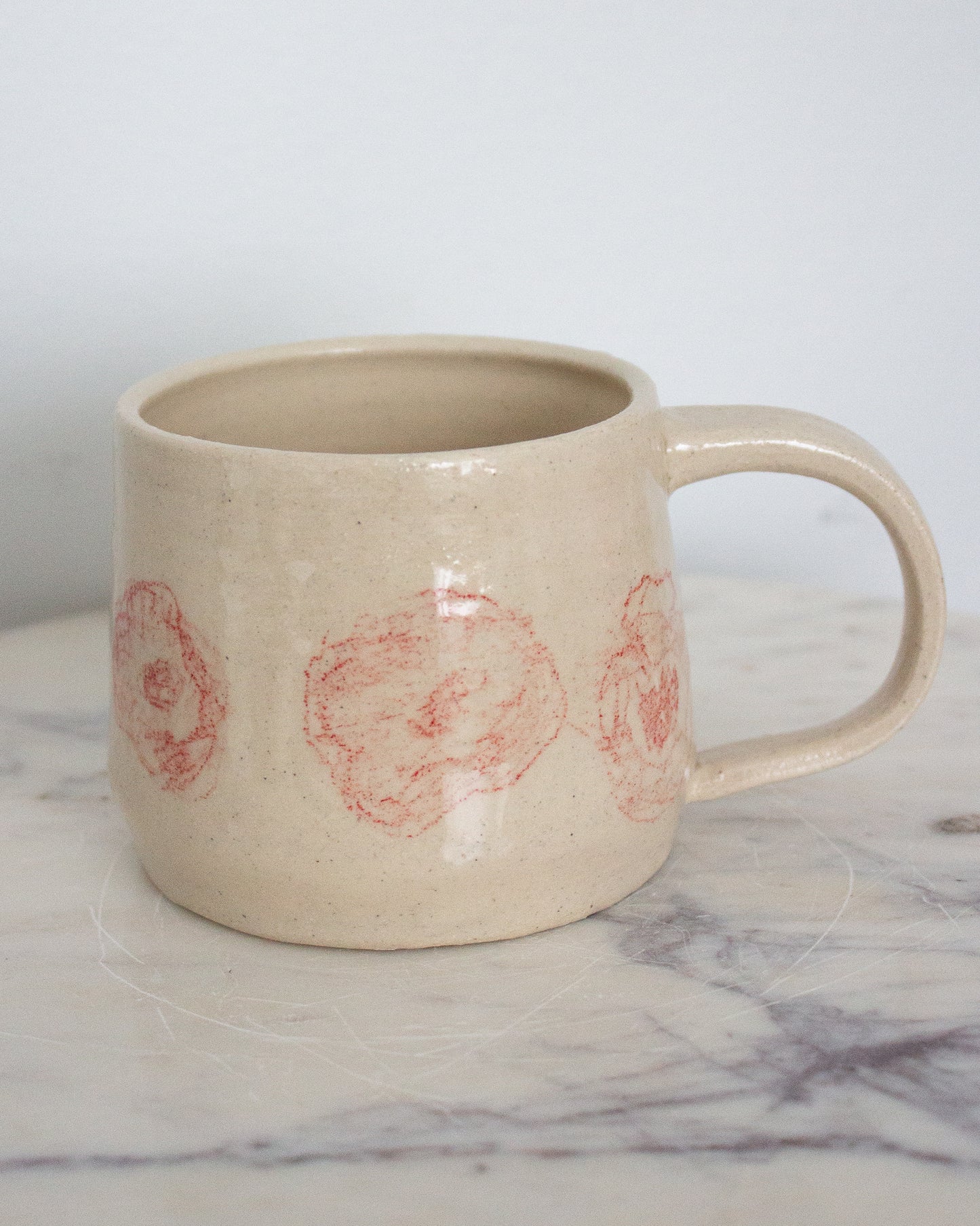Hand Drawn Red Poppy Mug No. 20
