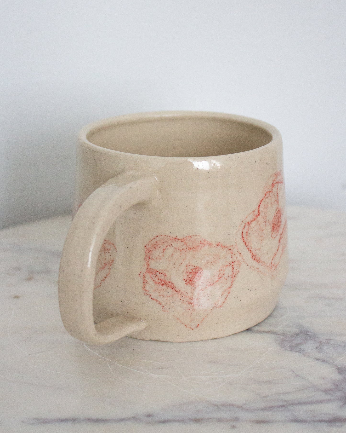 Hand Drawn Red Poppy Mug No. 20