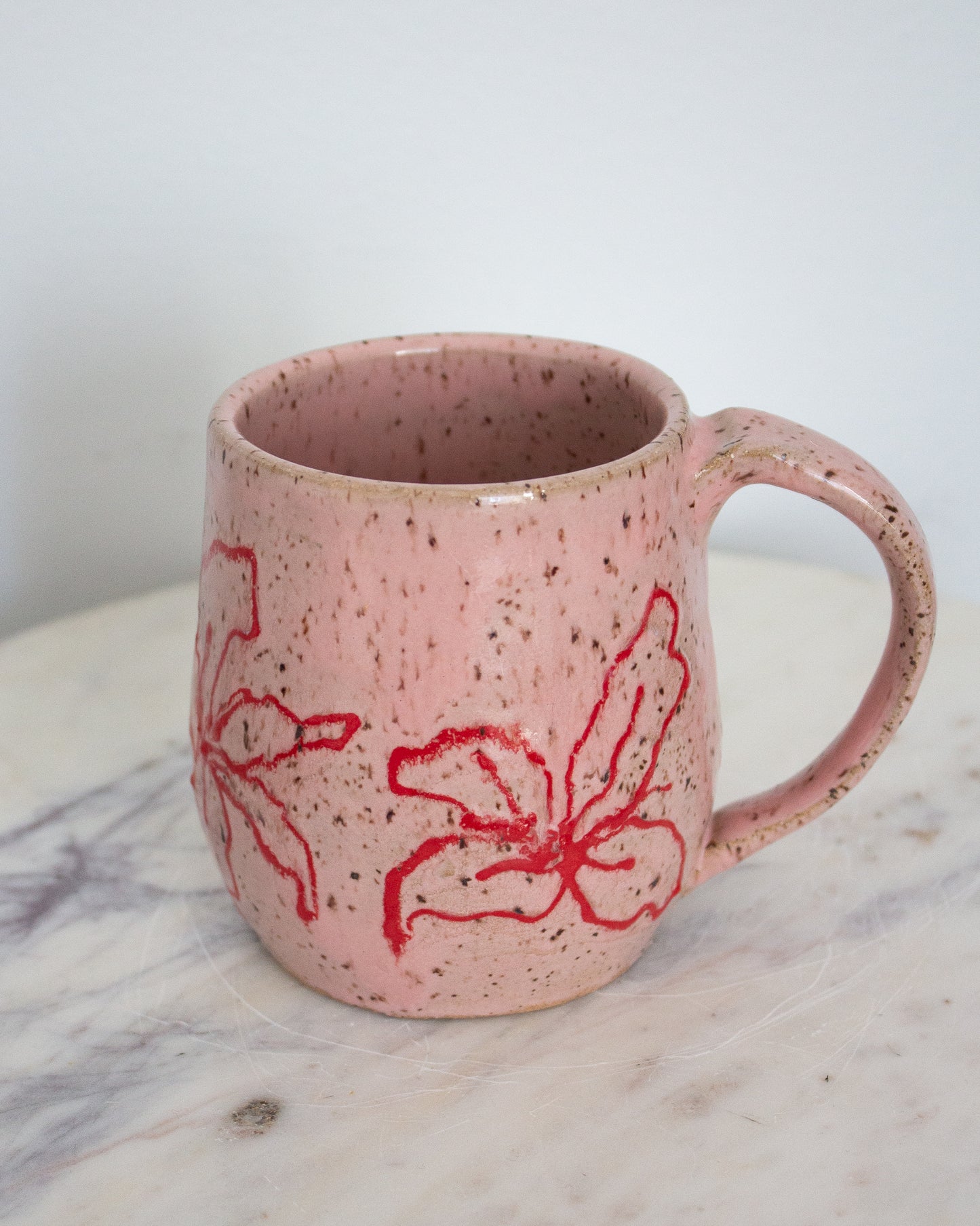 Hand Drawn Pink and Red Mug No. 23