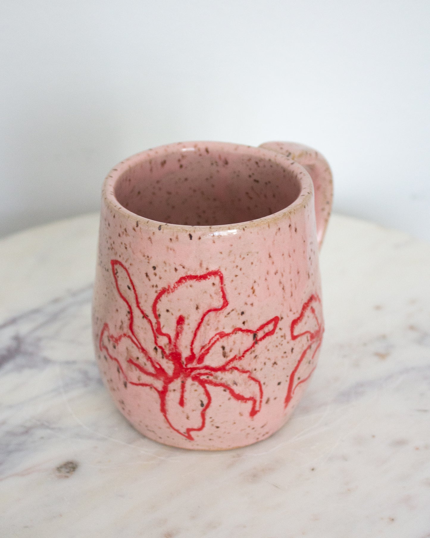 Hand Drawn Pink and Red Mug No. 23