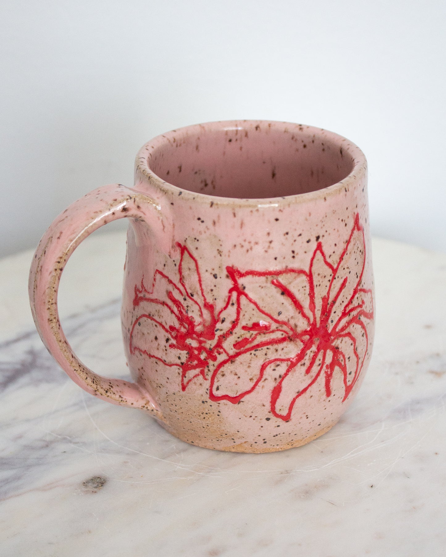 Hand Drawn Pink and Red Mug No. 23