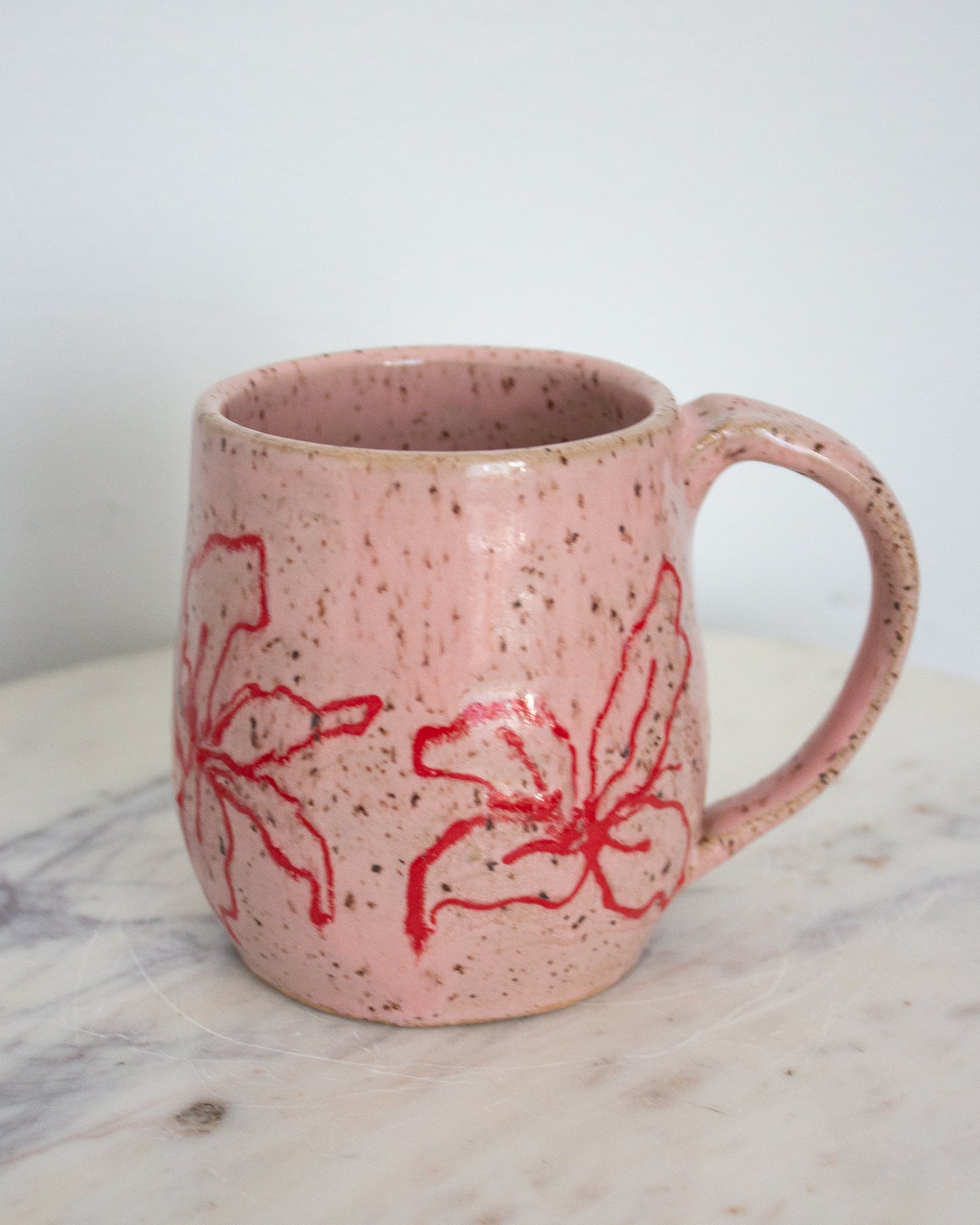 Hand Drawn Pink and Red Mug No. 23