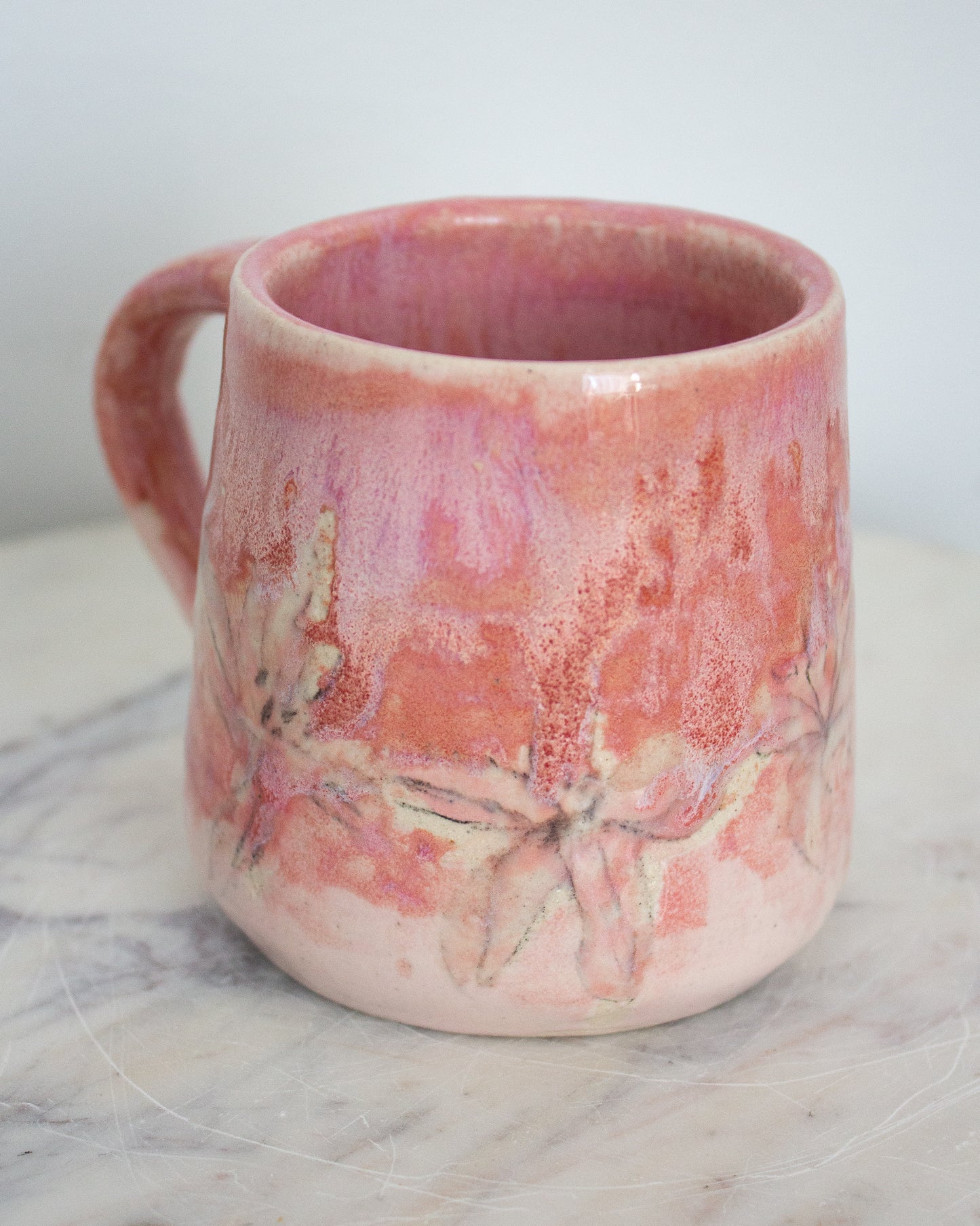 Hand Painted Pink Lily Mug No. 21